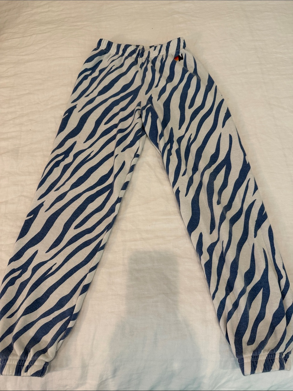 Kids Aviator Nation Blue Zebra-Print sweatpants